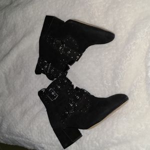 Rebecca Minkoff S. 7 M Black Suede Leather Studded Booties